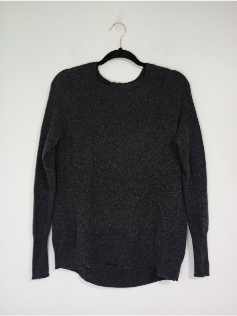 Halogen Womens 100% Cashmere Dark Gray Long-Sleeve Sweater Size S